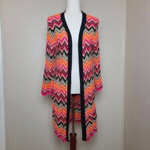 oneA Womens Long Sleevs Cardigan MultiColor Orange Pink Purple Size  M A636C